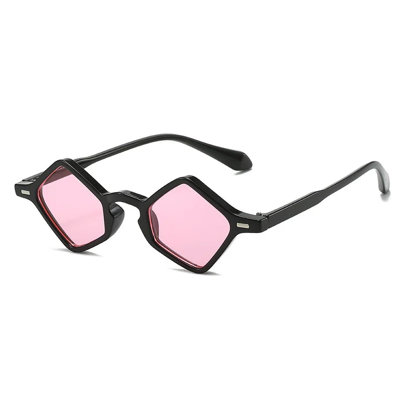 New Fashion Ins Popular Small Polygon Square Sunglasses Women Clear Ocean Lens Shades Men Trending Rivets Sun Glasses UV400