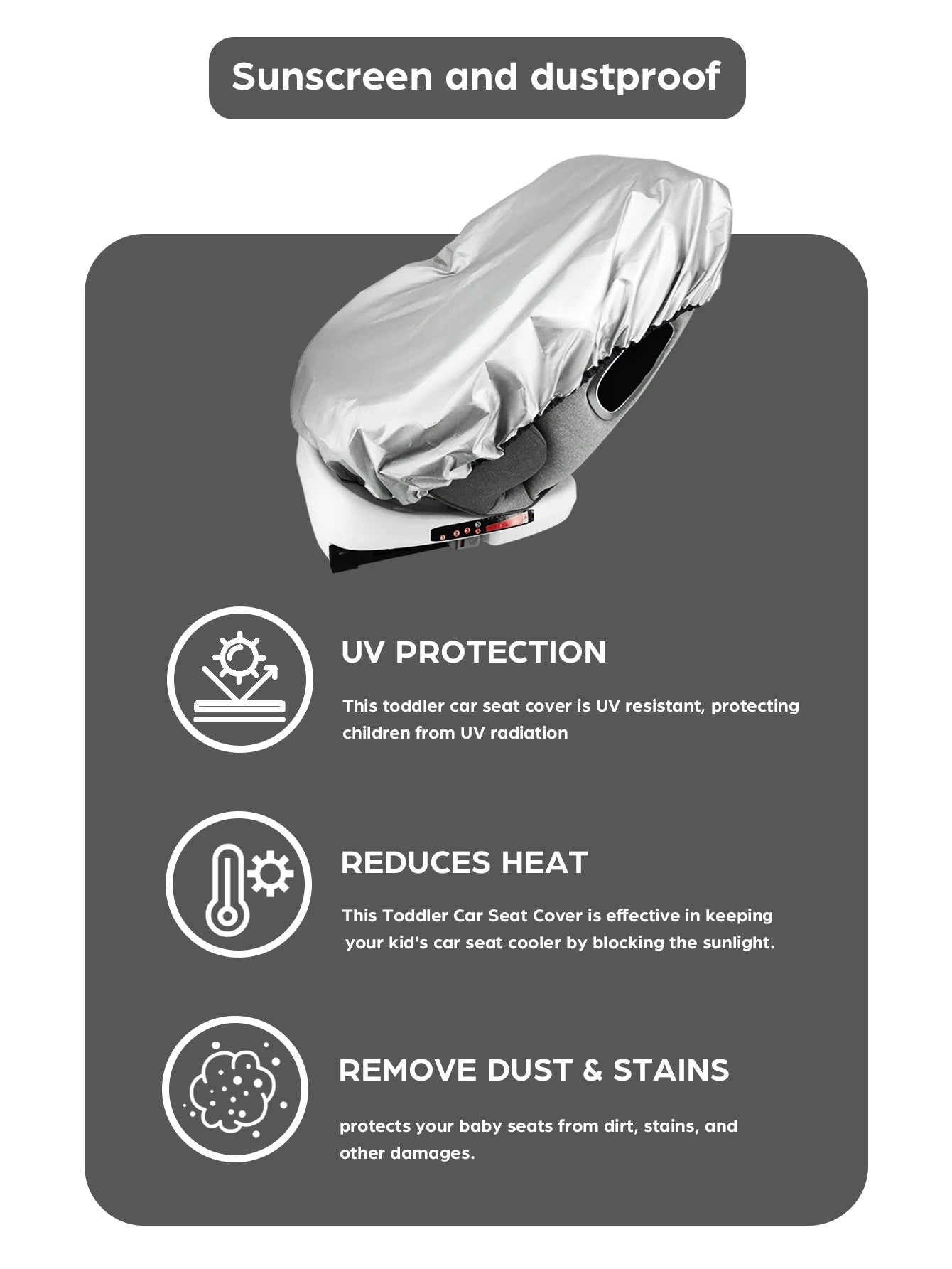 Baby Car Seat Sun Shade Cover UV Blocking Universal close-up view