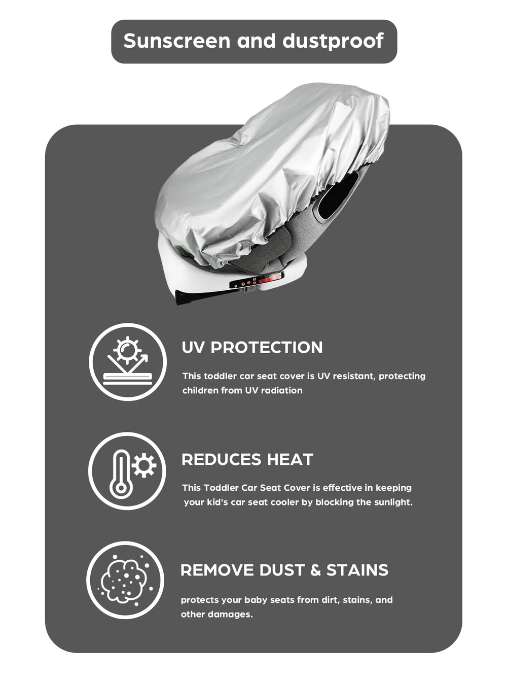 Baby Car Seat Sun Shade Cover UV Blocking Universal close-up view