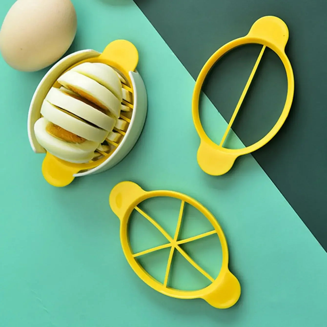 1pc Stainless Steel Egg Slicer | Handheld Multifunction Cutter for Eggs, Mushrooms, a lifestyle view