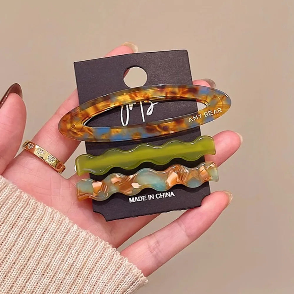 Creative Alloy Acetate Hairpin Set Duckbill Clip Barrettes Cute Hair Clip Korean Style close-up view