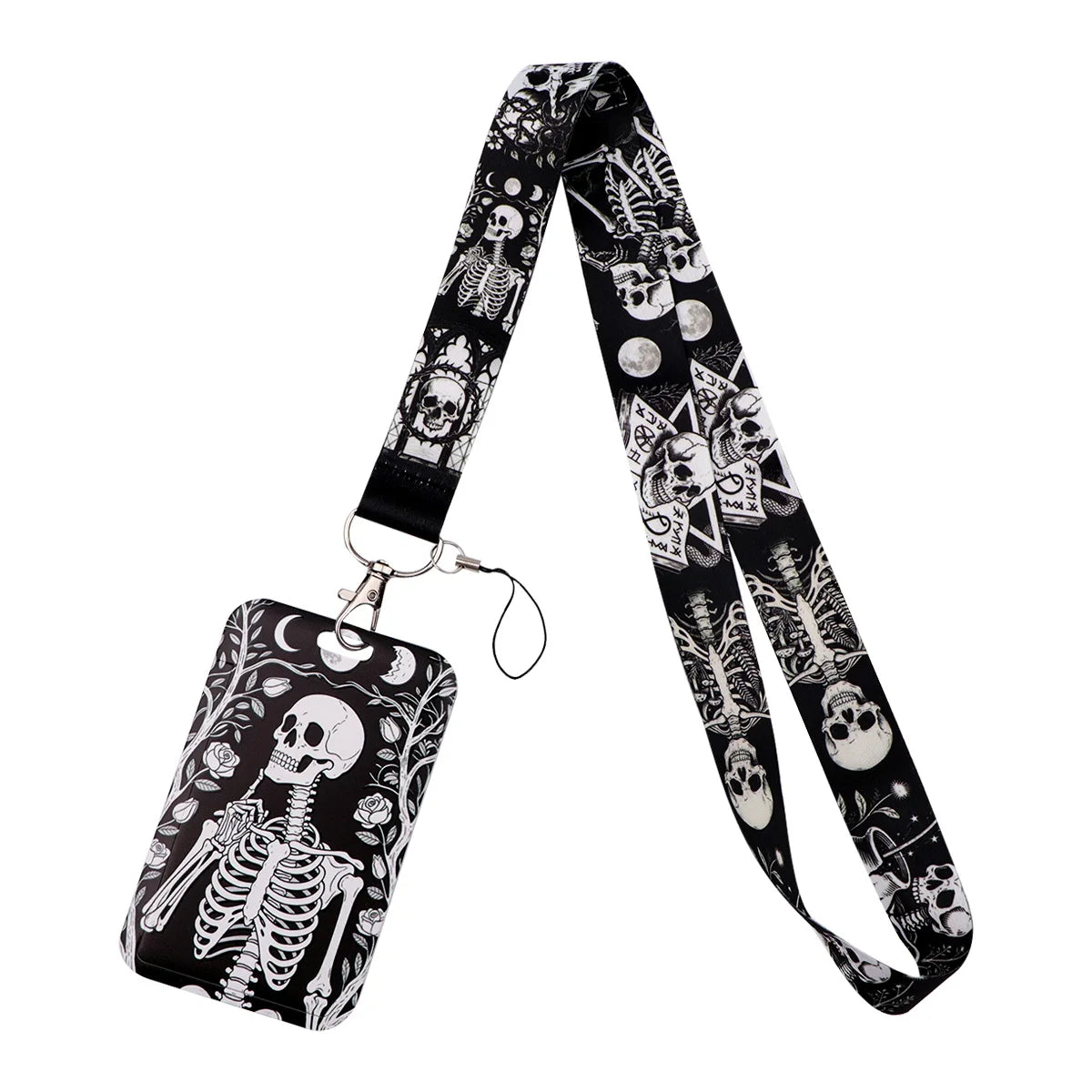 Human Skeleton Lanyard Card Holder Neck Strap for key ID Card Phone Straps Badge Hold lifestyle view