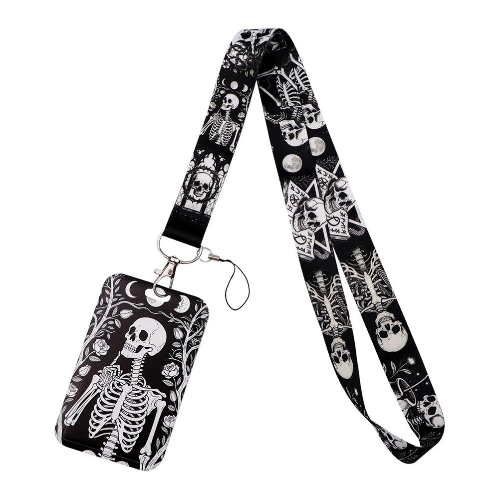 Human Skeleton Lanyard Card Holder Neck Strap for key ID Card Phone Straps Badge Hold lifestyle view