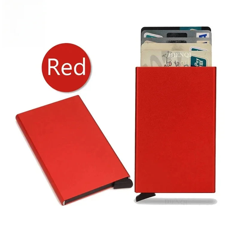 Pop Up Minimalist Smart Wallet | Thin Slim RFID Credit Card Holder for Men Women close-up view
