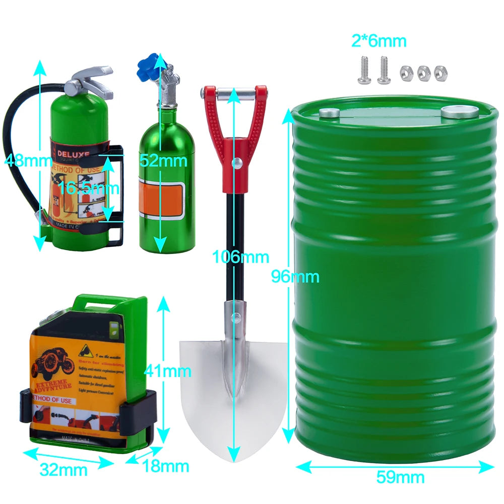 1:10 Scale Accessories Simulated Decoration Tools Shovel Fire-Extinguisher Oil Drum f lifestyle view