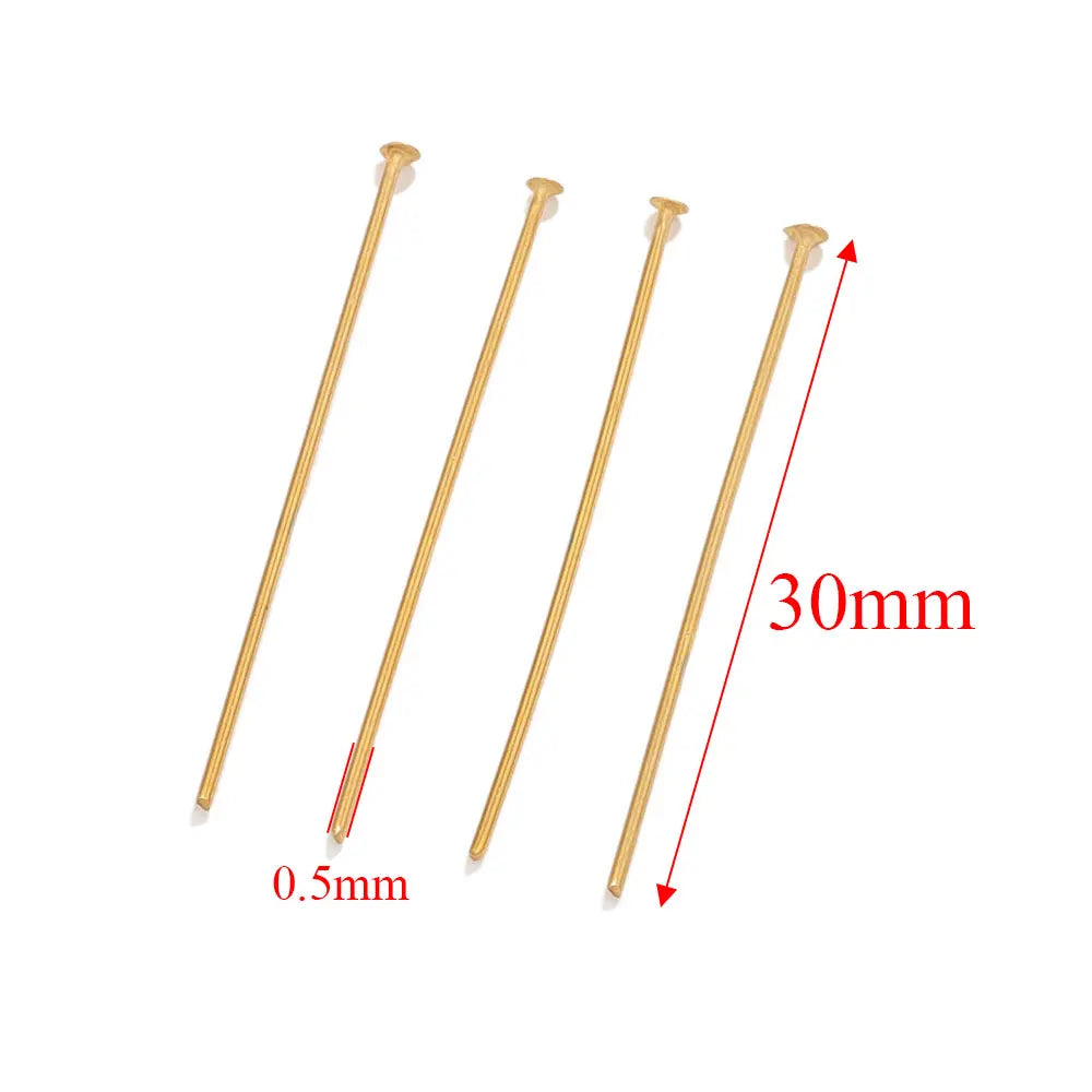 20pcs 20-70mm PVD Gold Plated Stainless Steel Flat Head Pins For Jewelry Making Findi lifestyle view