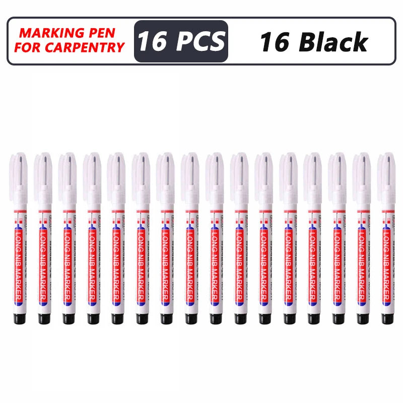 Deep Hole Long Nib Markers for Metal Wood Tile | 8-Pack Waterproof Marking Pens additional angle