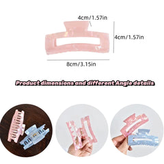 1 Set of Women's Acetic Acid Pearl Rectangular Hair Claw Suitable for All Kinds of Hai close-up view