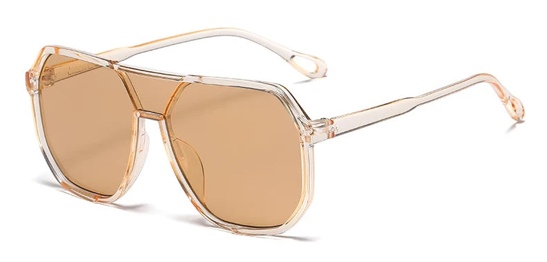 Trendy Polygonal Punk Sunglasses Oversized Advanced Sense One Piece Large Frame Glasses Steampunk Eyewear UV400