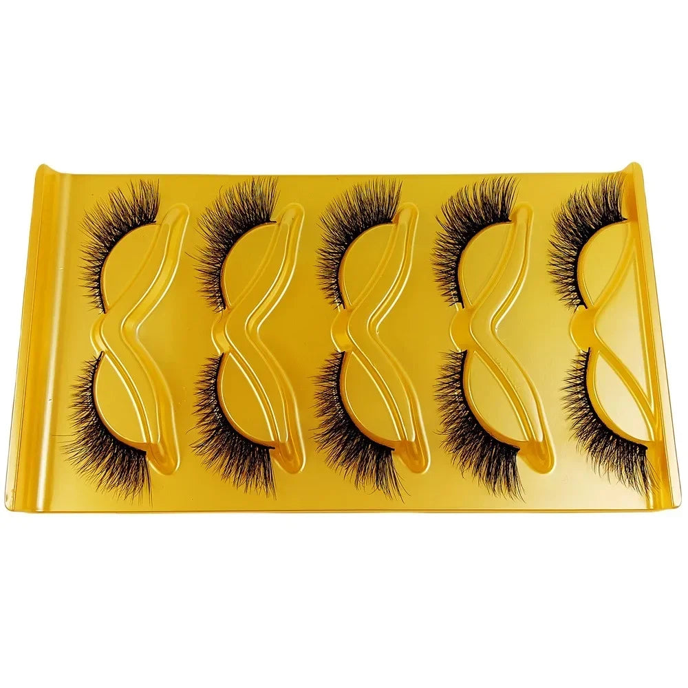5 Pairs Cat Eye False Eyelashes Eye End Lengthening Long Curling Thick Fluffy All-mat lifestyle view