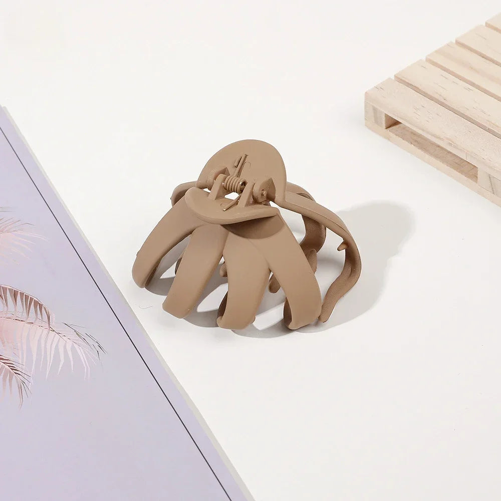 Frosted Octopus Hair Claw Solid Color Ponytail Clip Korean Simple Women Girls Non-Slip Shark Claw Irregular Hair Accessories