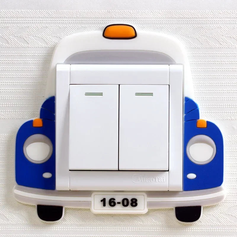 Luminous Silicone Switch Cover | Kawaii Cartoon Animal 3D Sticker for Kids Room alternate view