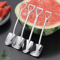 Stainless Steel Dessert Spoon Set | Shaped Spade Scoop for Ice Cream and Fruit