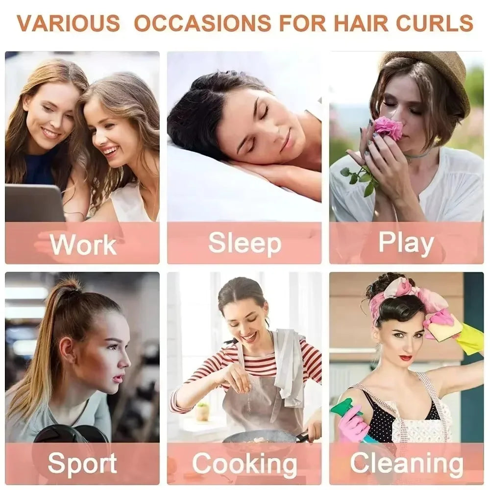 Heatless Curling Rod Headband | No Heat Hair Curler for Soft Overnight Curls lifestyle view