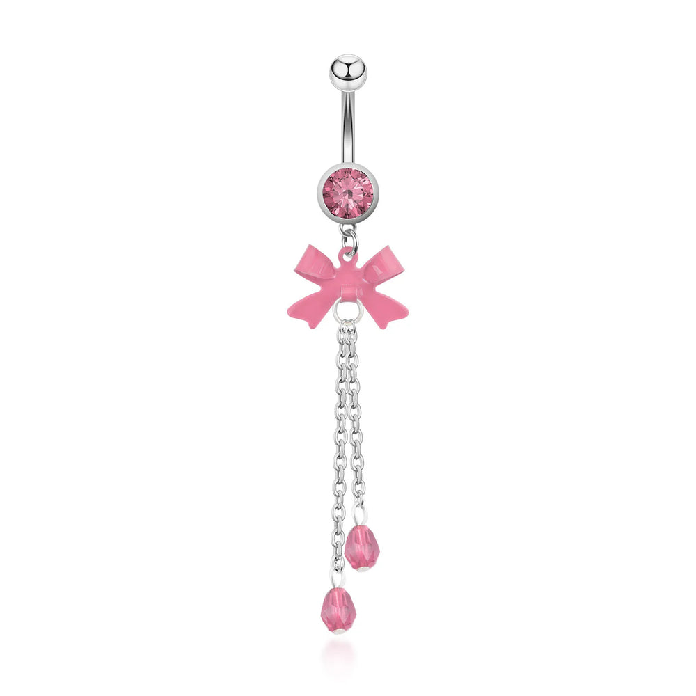 2024 New Belly Button Ring - Creative Butterfly Chain Crystal Navel Piercing Jewelry, alternate view