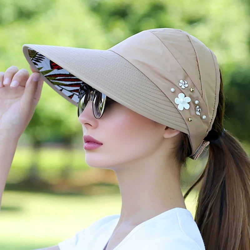 Sun Protection Hat for Women | Foldable UV Guard Visor additional angle