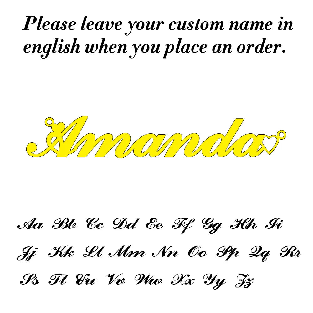 Custom Name Necklace for Women Personalised Cursive Letter Pendant Stainless Steel Je alternate view