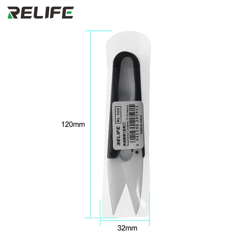 RELIFE RL-102 Ceramic Insulated U-Scissors | High Hardness Battery Cable Cutting Tool detail view