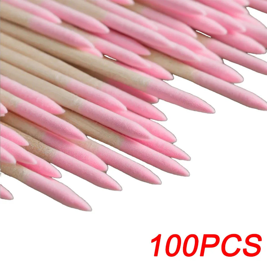 100/1000Pcs Double Ended Cotton Swabs Fine Pointed Tips for Nail Art Makeup Eyeliner Correction Beauty Tools Pack