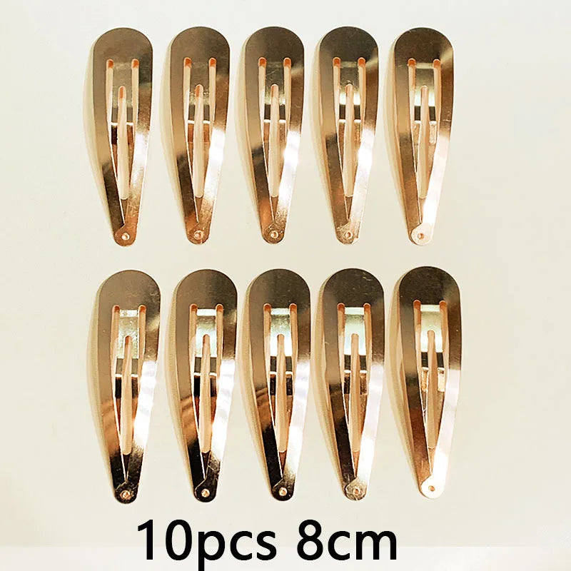 10/20/30pcs/set Women Silver Gold Black Waterdrop Shape Basic Alloy Hair Clips BB H additional angle