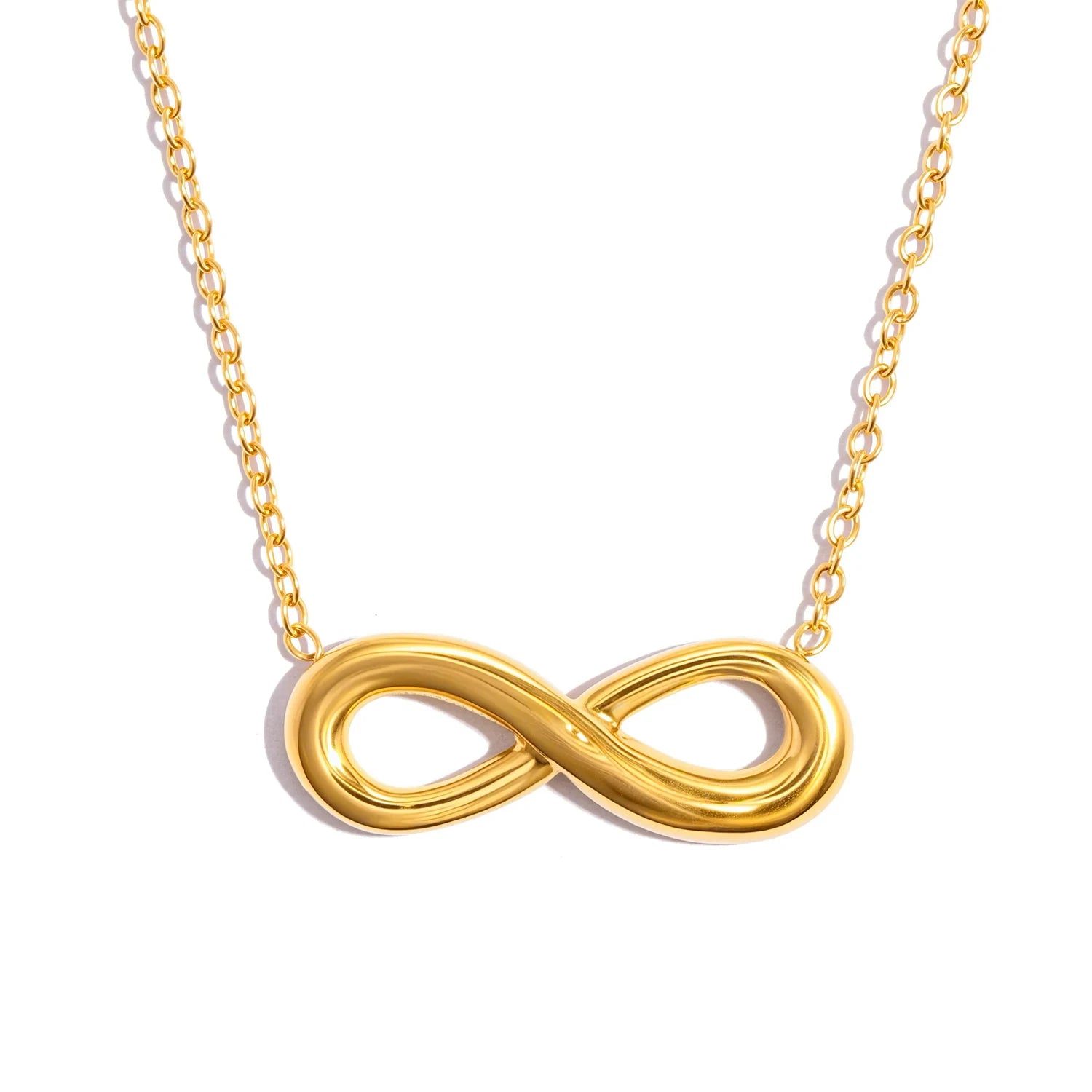 Minimalist Infinity Necklace - 18K Gold Plated Stainless Steel, Love Freedom Pendant alternate view