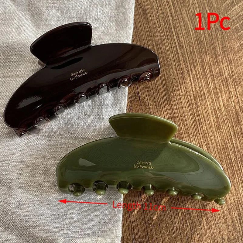 1Pc Large Crab Hair Clips Shark Clip Retro Korean Acetate Hair Claw Simple Hairpin Fashion Hair Accessories For Woman Girls.
