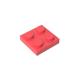 Gobricks Plate 2 x 2 Building Block | Compatible with Lego 3022 close-up view