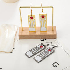 New Demon and The Slayer Metal Earring Trendy Cartoon Movie Series Dangle Earring Jewe close-up view
