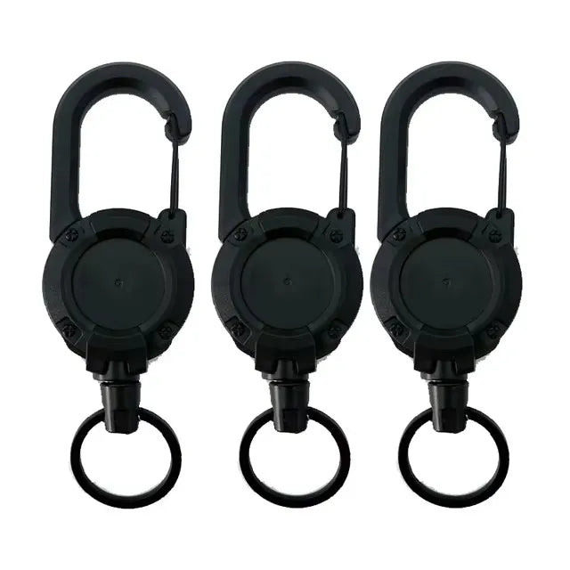 Retractable Heavy Duty Pull Reel Carabiner Key Chains Strong Steel Wire Rope Buckle S lifestyle view