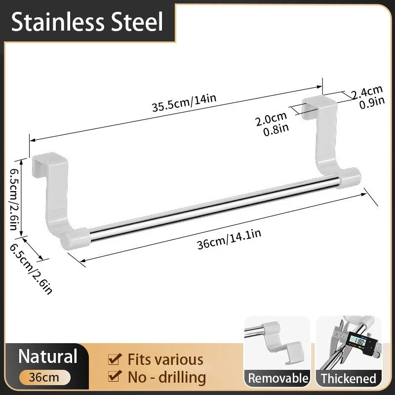 Stainless Steel Towel Rack | Kitchen and Bathroom Under Sink Organizer detail view