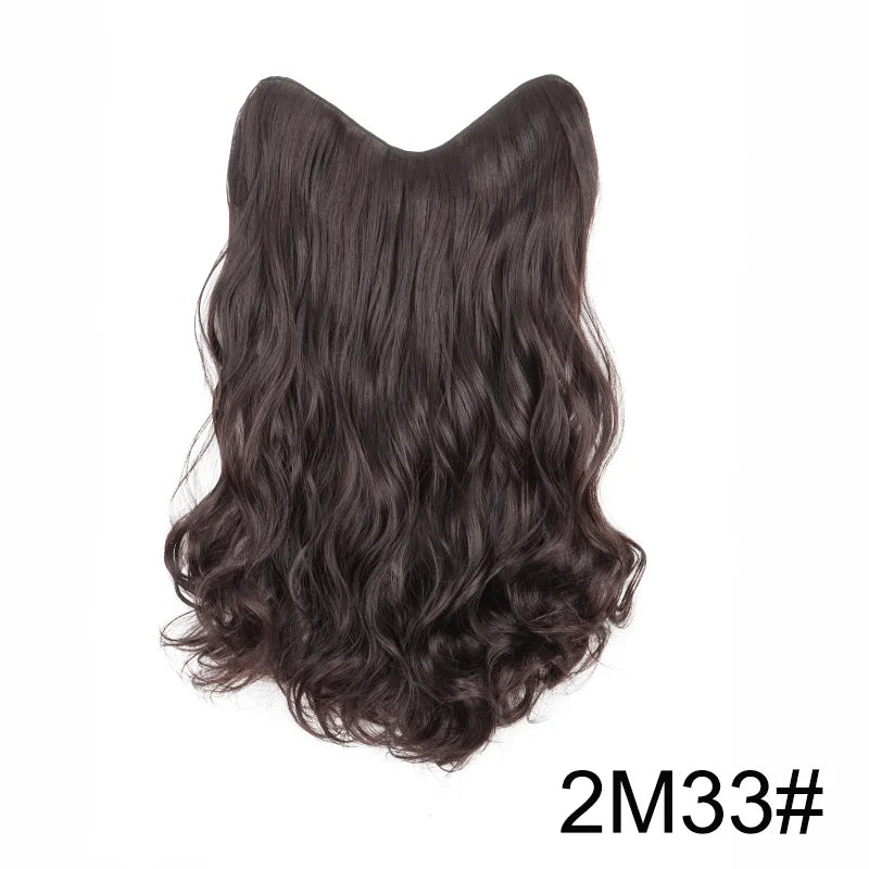 20Inch Synthetic Wavy Curly Clip in Hair Extensions | Heat Resistant Black Blonde Hairpi detail view