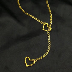 Heart O-ring Long Chain For Women Men Punk Rock Necklace Stainless Steel Key lock Nec alternate view