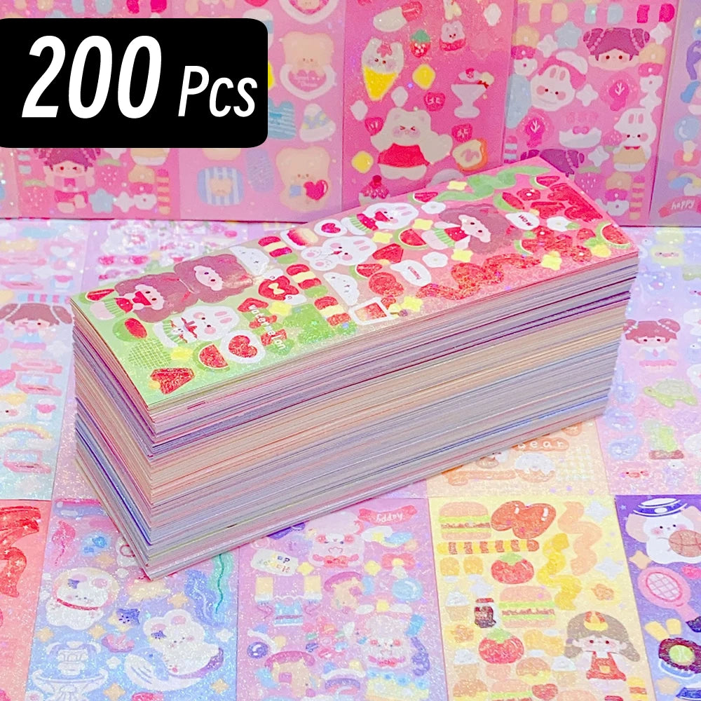 200p Kawaii Stickers for Kids Cute Stationary Aesthetic Diary Decoration Art Supplies St detail view