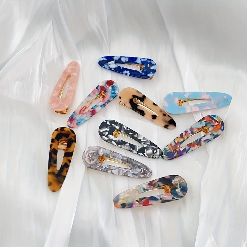 3pcs/set Acetate Hollow Water Drop Long Strip Hairpin Simple Duck Beak Clip Broken Ha alternate view