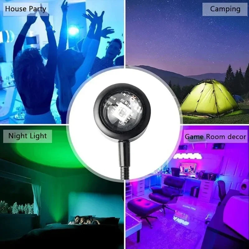 USB Sunset Projection Lamp | Rainbow Atmosphere Night Light for Photography and Room lifestyle view