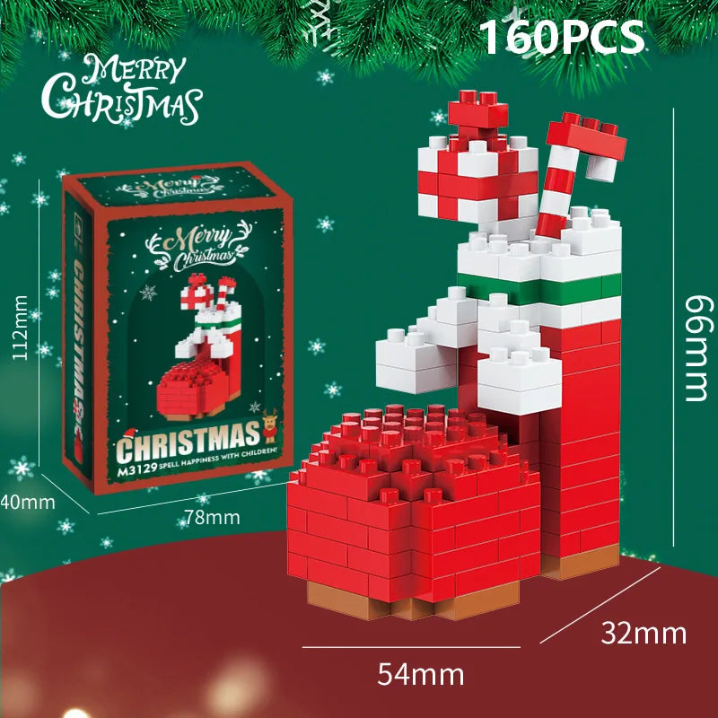 DIY Santa Reindeer Building Blocks | Christmas Domino Game Set alternate view