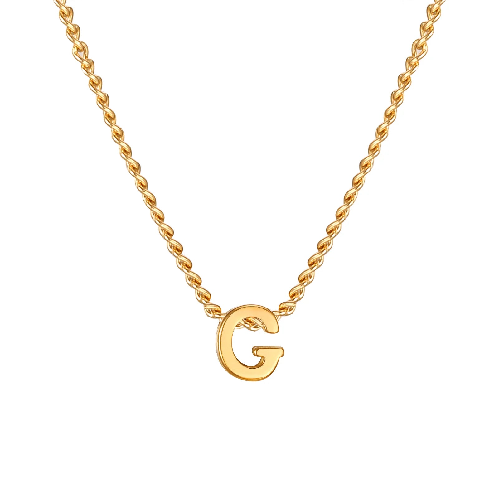Vnox Chic Tiny A-Z Letters Necklaces for Women Girls, Gold Color Stainless Steel In additional angle