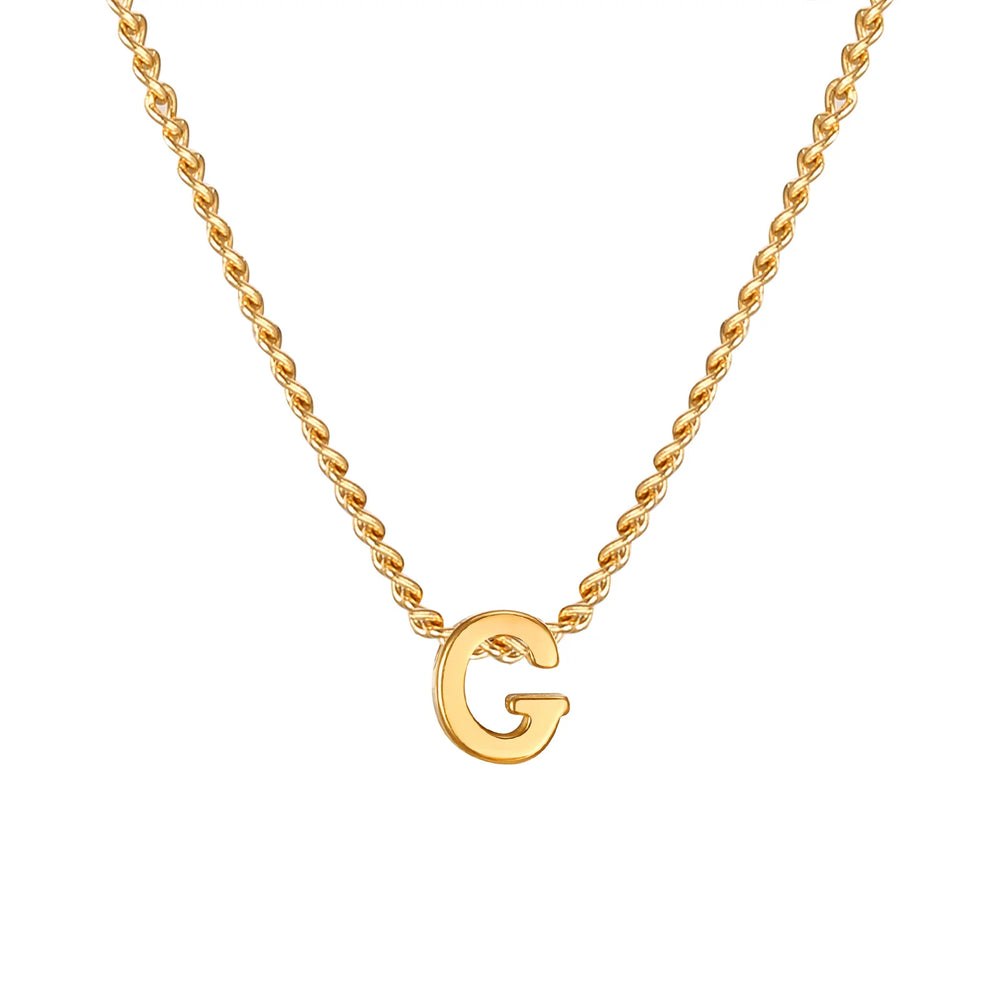 Vnox Chic Tiny A-Z Letters Necklaces for Women Girls, Gold Color Stainless Steel In additional angle