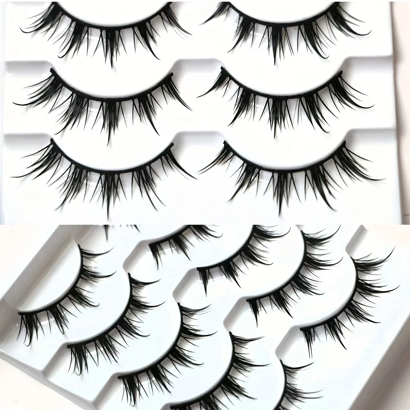Anime-Inspired False Eyelashes, 5 Pairs Cartoon Eye Faux Lashes, Dramatic Look Demon Style, Volumizing & Lengthening