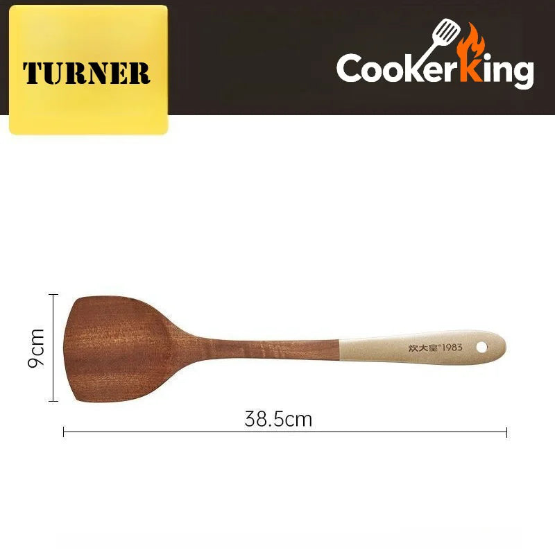 4 in 1 Cooking Tool Set | Ebony Wood Spatula and Spoon Set for Kitchen detail view
