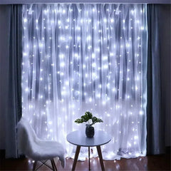 USB LED Curtain 8Modes Remote Control Lights Holiday Wedding Garland for Bedroom Living detail view