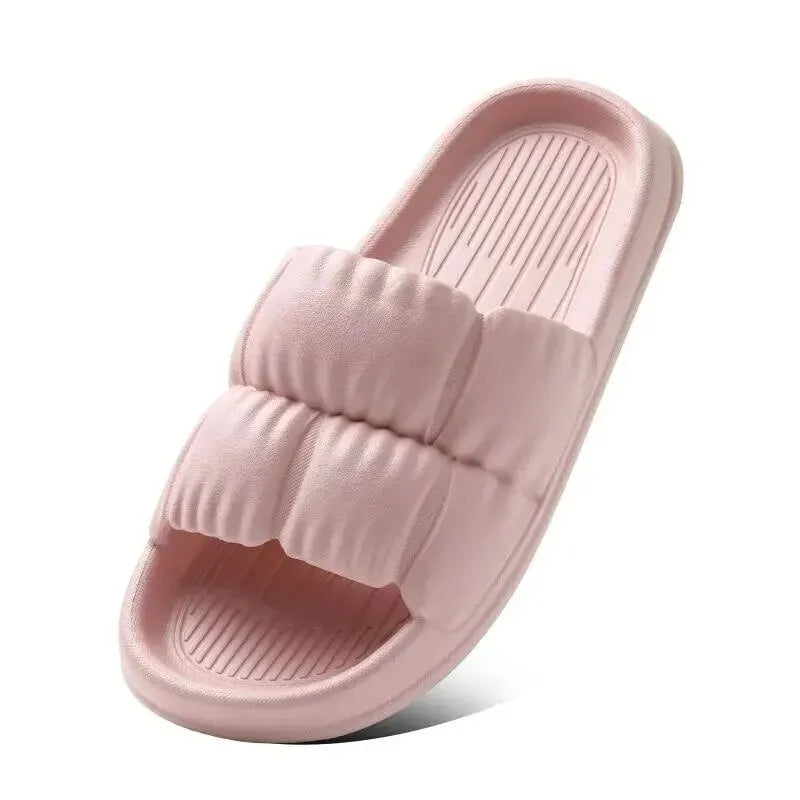 Women Soft Sole Cloud Slippers Thick Platform Indoor Outdoor Beach Sandals Summer EVA close-up view