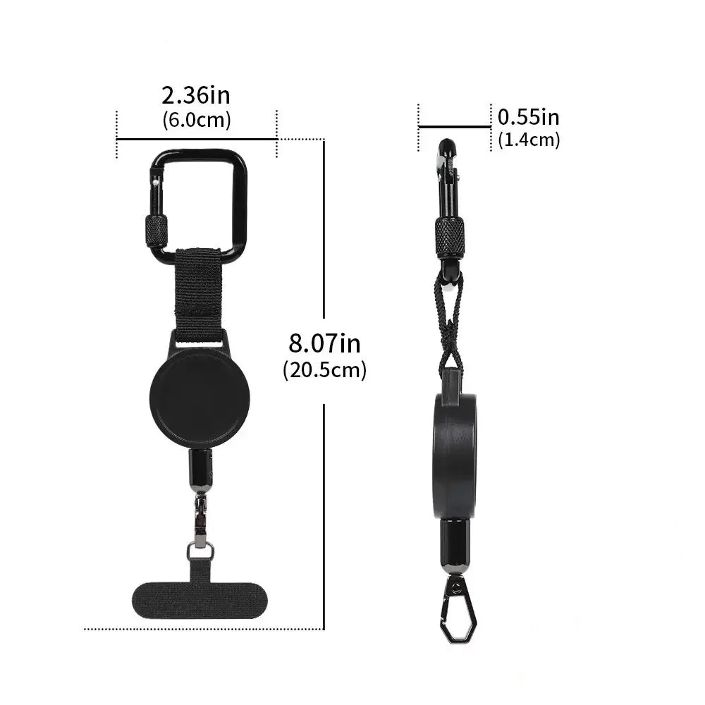 Retractable Anti-Theft Phone Holder Smartphone Safety Lanyard Stra with Carabiner Anti-Drop Harness