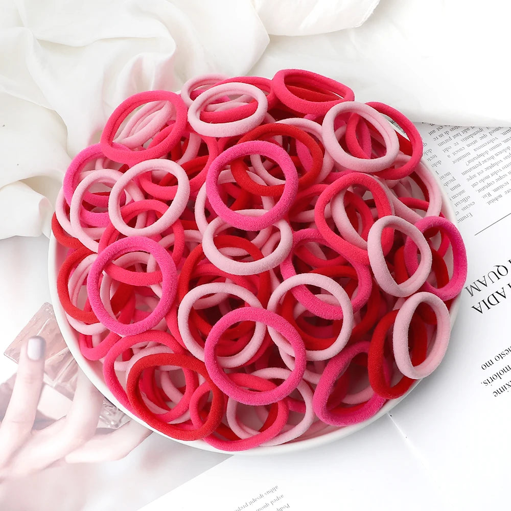 51 Colors Basic Elastic Hair Band for Girls 20/30/50PCS 4cm Simple Solid Color Headba alternate view