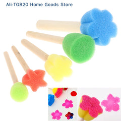 [TG820]Kids Toddler Sponge Stamp Brush Kits Flower Drawing Toys for Children Paint Art