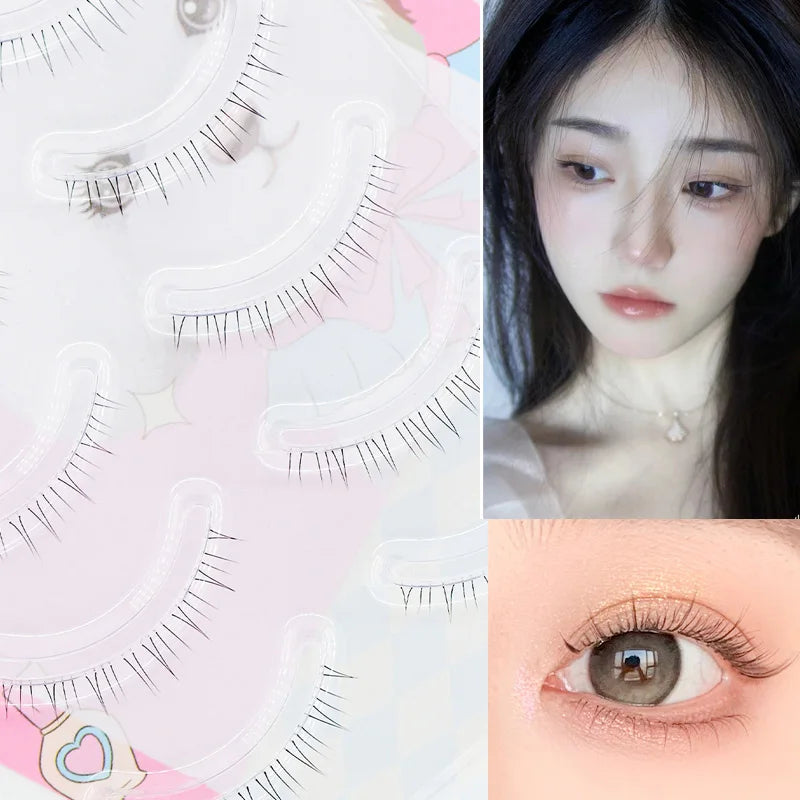 Menglu Natural Short Lower Lashes | Hand-Painted Style Fake Eyelashes detail view