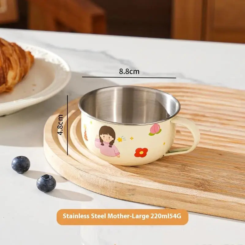 Stainless Steel Water Cup Mug for Kids 80/220ml Anti Scalding Mini Cute Drinking Coff lifestyle view