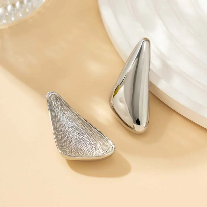 Vintage Punk Smooth Metal Stud Earrings Women 2026 Trend Goth Geometric Piercing Earr lifestyle view