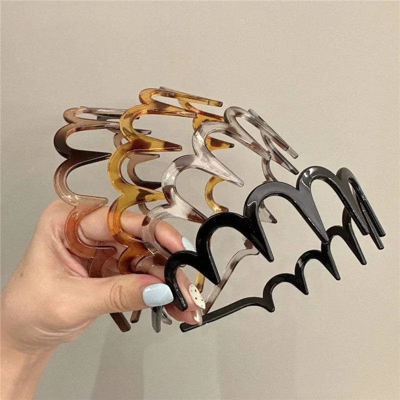 2 pieces of wavy hairbands for women, sweet new style, face wash, non-stuck, fluffy texture, toothed