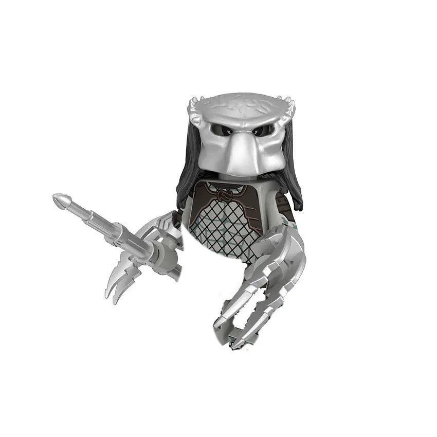 Alien Robot Monster Building Blocks | Creative Horror Movie Building Toy Set close-up view